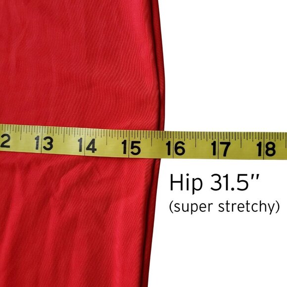 DAISY NWT Cherry Red High Neck Racerback Slit Sexy Maxi Dress BodyCon Size S - Picture 8 of 12